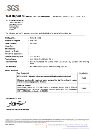 1. Certificación SGS Suiza