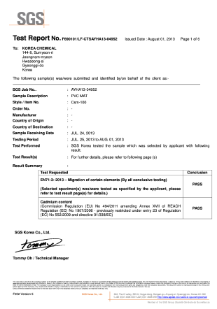 1. Certificación SGS Suiza